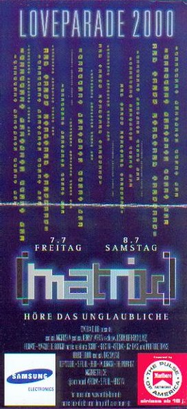 Flyer vom Club MATRIX (Vorne)